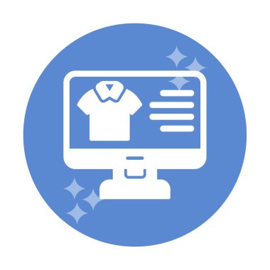 Basit Kumaş Çevrimiçi Alışveriş simgesi, vektör illüstrasyonu