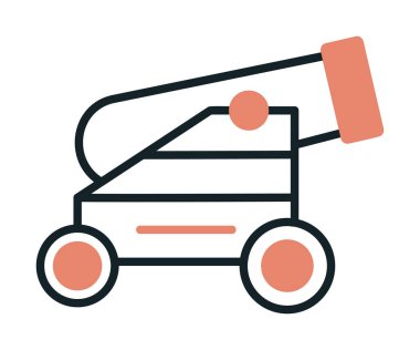 Basit Topçu simgesi, vektör illüstrasyonu