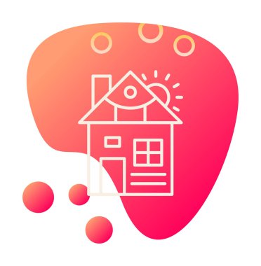 ev düz simgesi, vektör illüstrasyonu 