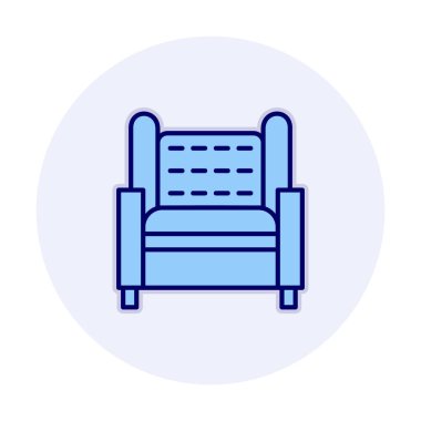 Koltuk yassı simgesi, vektör illüstrasyonu