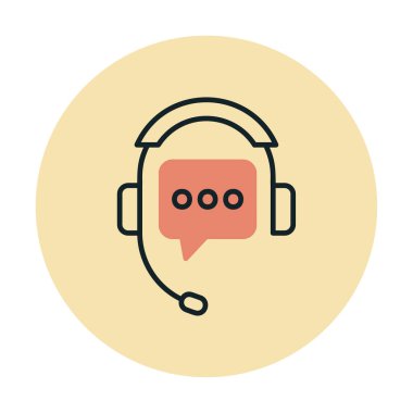 Basit Destek Hizmetleri simgesi, vektör illüstrasyonu