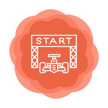 simgeyi başlat. Web için Irk vektör simgesinin başlatılmasının basit bir gösterimi.                                