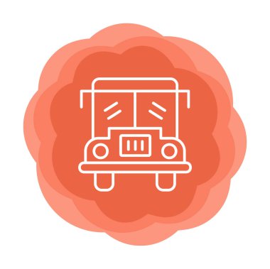 düz okul servisi simgesi basit illüstrasyon tasarımı