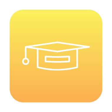 Mezuniyet şapkası ikonu, eğitim ikonu. düz tasarım biçimi