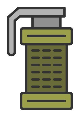 Smoke Grenade web simgesi, vektör illüstrasyonu