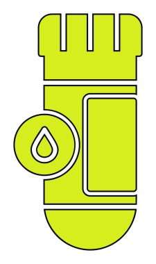 Kan testi tüpü ana hat vektör simgesi. Laboratuvar test sembolü, logo illüstrasyonu.