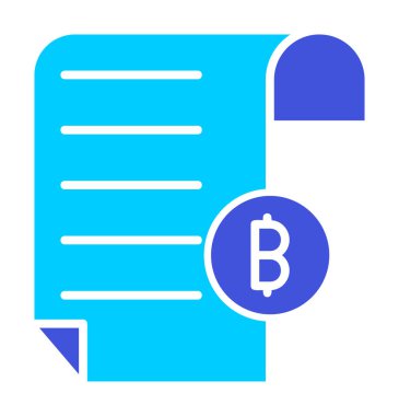 Bitcoin imzalı fatura simgesinin vektör illüstrasyonu 