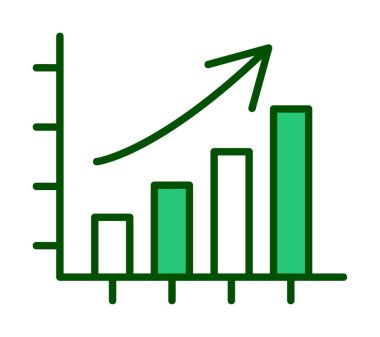 büyüyen grafik, bar grafiği vektör çizimi