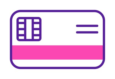 Kredi kartı simgesi, vektör illüstrasyonu basit tasarım