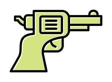 askeri tabanca ikonu vektör illüstrasyonu 