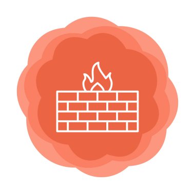 Şömine simgesinin vektör illüstrasyonu 