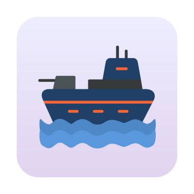 Gemi simgesi, vektör illüstrasyonu