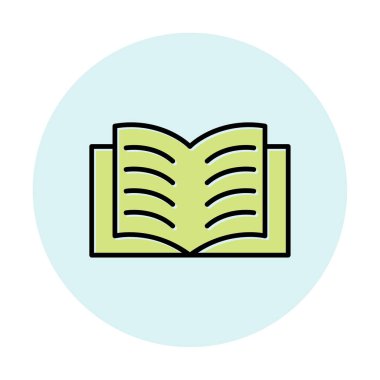 Basit düz ağ Açık Kitap ikonu vektör tasarımı