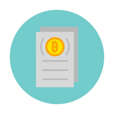 Belgeler ve bitcoin simgesinin vektör illüstrasyonu 