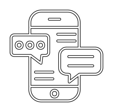 Basit akıllı telefon sohbet simgesi, vektör illüstrasyonu