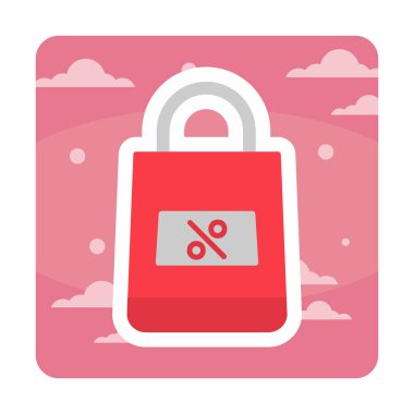 Alışveriş poşeti simgesi, vektör illüstrasyonu basit tasarım