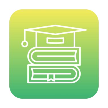 mezuniyet başlığı ve kitap simgesi vektör illüstrasyonuName 