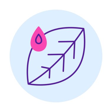 Su damlası ve yaprak simgesinin vektör çizimi