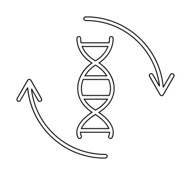 DNA ikon vektör çiziminin basit düz molekülü