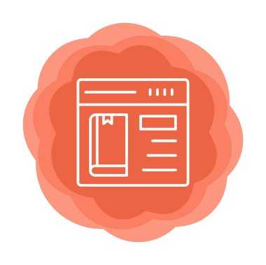 Basit Çevrimiçi Kitap satın alma simgesi, vektör illüstrasyonu