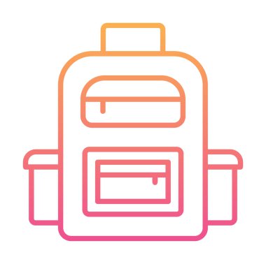 Sırt çantası düz simge vektör çizimi