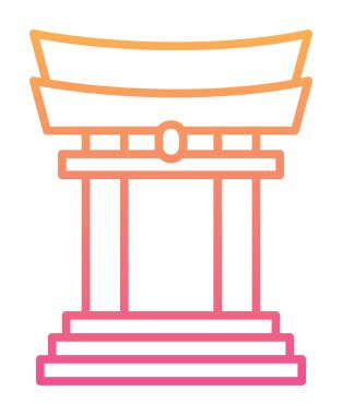 Basit Japon Tori Kapısı simgesi, vektör illüstrasyonu