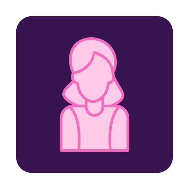 Kadın avatar simgesi, vektör illüstrasyonu 