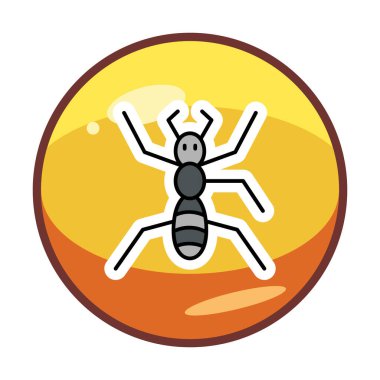 Basit yassı karınca böcek simgesi çizimi