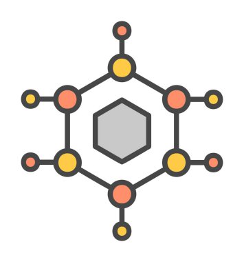 Basit Nanoteknoloji simgesi, vektör illüstrasyonu