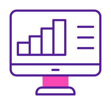 Basit Bilgisayar İzleme Veri Analizi simgesi, vektör illüstrasyonu