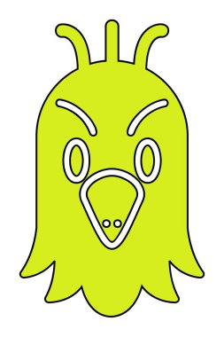 düz papağan baş vektör çizimi