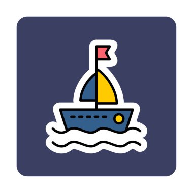 Basit yelkenli ikonu vektör çizimi tasarımı