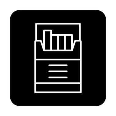 Sigara Kutusu Web simgesi, vektör illüstrasyonu 