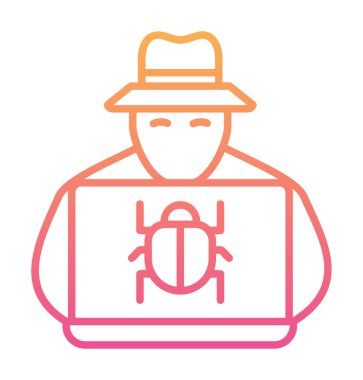 Basit Bilgisayar Hacker simgesi, vektör illüstrasyonu