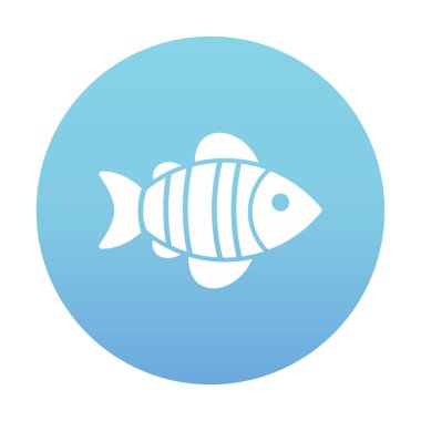  arkaplanda düz balık simgesi çizimi