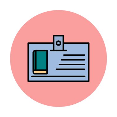 Kütüphane kartı simgesi, vektör illüstrasyonu