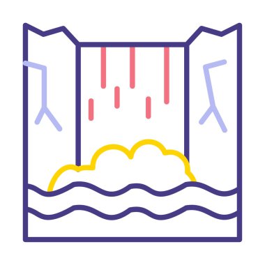 Basit Waterfal simgesi, vektör illüstrasyonu