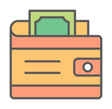 Cüzdan. Web simgesi basit vektör çizimi tasarımı