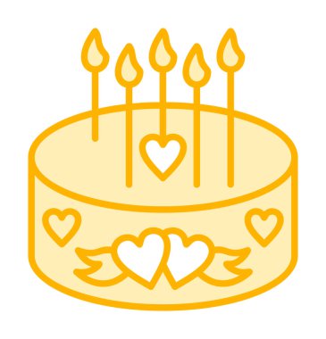 Mumlu doğum günü pastası ikon vektör çizimi                    