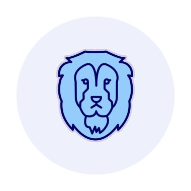 Aslan başı düz simgesi, vektör illüstrasyonu