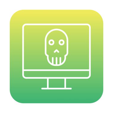 Ölü Bilgisayar Ekran simgesi, vektör illüstrasyonu 