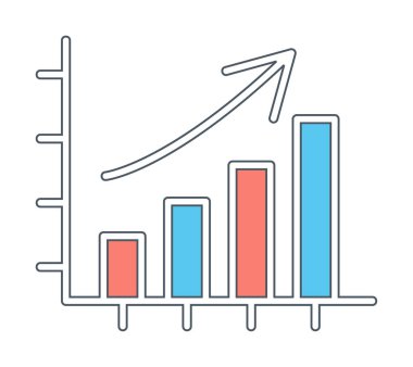 büyüyen grafik, bar grafiği vektör çizimi