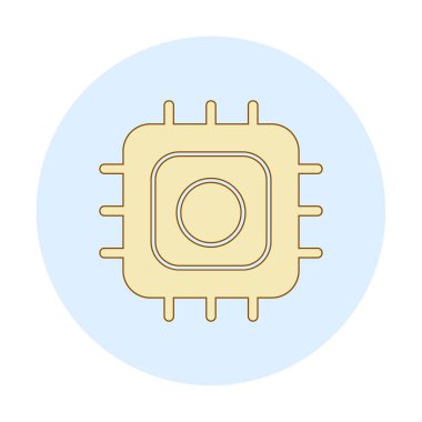 Basit düz işlemci çizgisi vektör simgesi tasarımı