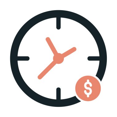 Zaman Para saat simgesi vektör illüstrasyonudur