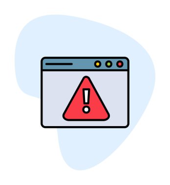 Basit Web Uyarı simgesi, vektör illüstrasyonu