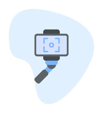 Akıllı telefon web simgesi, vektör illüstrasyonlu selfie çubuğu 