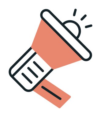 Megafon vektör illüstrasyonlu tanıtım konsepti simgesi