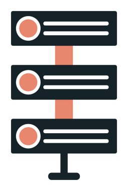 Ağ sunucu simgesinin vektör illüstrasyonu. Veritabanı basit simgesi 