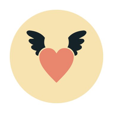 Melek Kalbi ikonu, vektör illüstrasyonu 