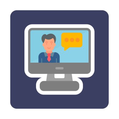 Basit Çevrimiçi Sınıf simgesi, vektör illüstrasyonu